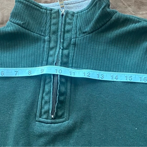 Consensus Sportswear Fishermans Sweater Sz M Hntr Green Quarter Zip Ribbed Knit - Picture 4 of 8